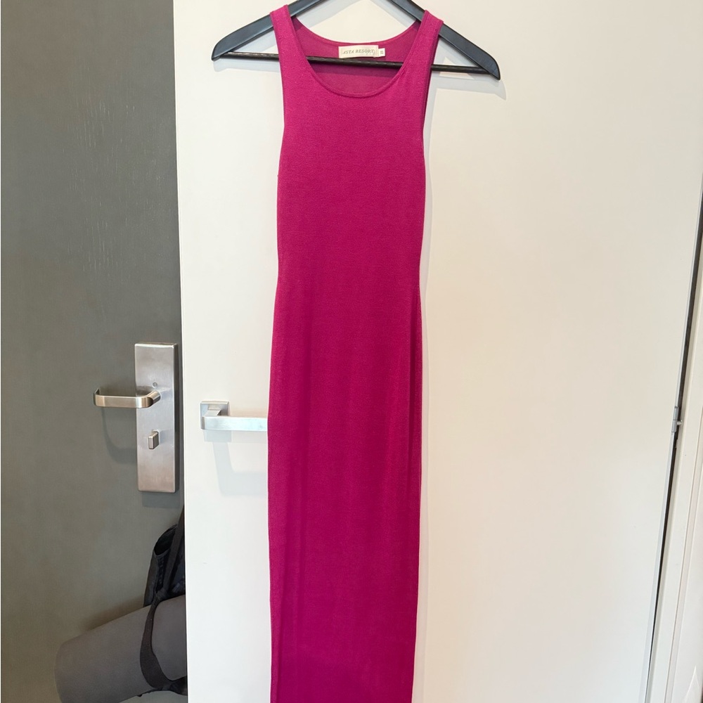ASTA RESORT NEW Natalia Elegant Pink Sleeveless Sheer Dress